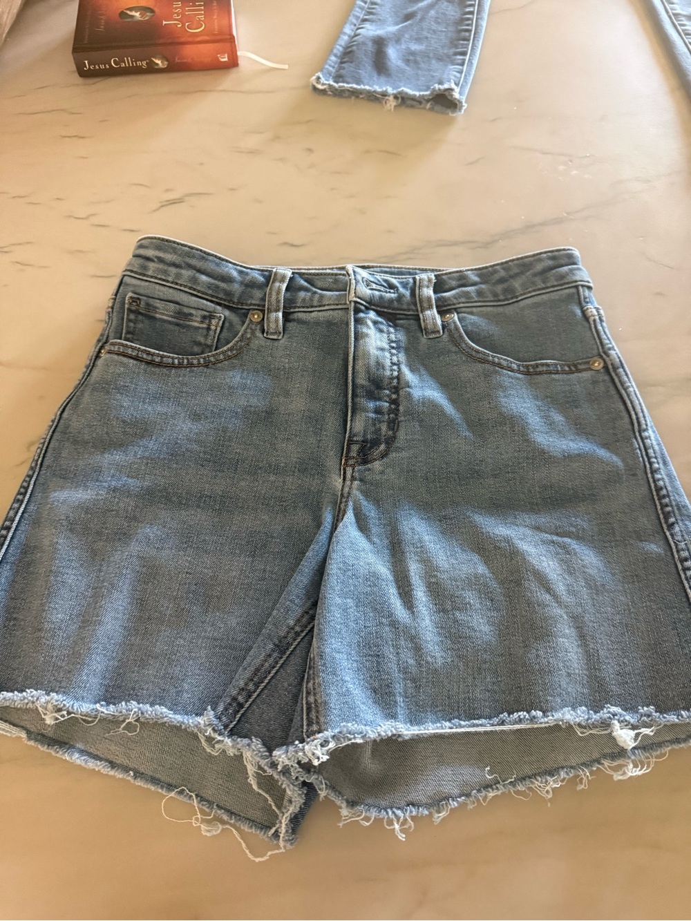 Tommy Bahama Light Blue Frayed Hem Denim Shorts
